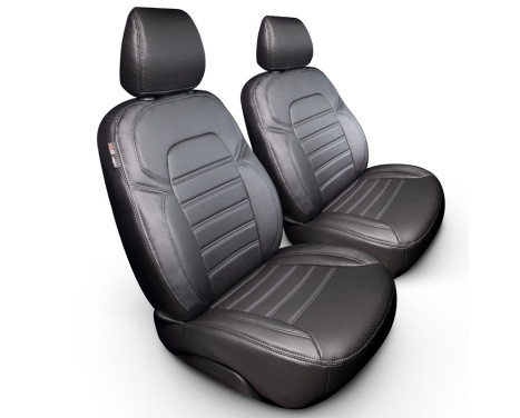 Ensemble de housses de siège en cuir artificiel New York Design 1 + 1 adapté pour Fiat Doblo 2015-/Opel Combo -2018