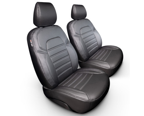 Ensemble de housses de siège en cuir artificiel New York Design 1 + 1 adapté pour Ford Transit Custom 2012-