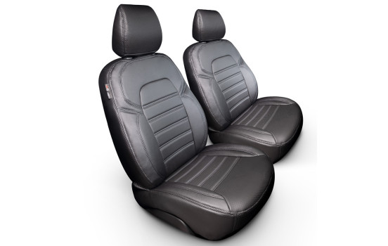 Ensemble de housses de siège en cuir artificiel New York Design 1+1 adapté pour Volkswagen Caddy V Box 2020-