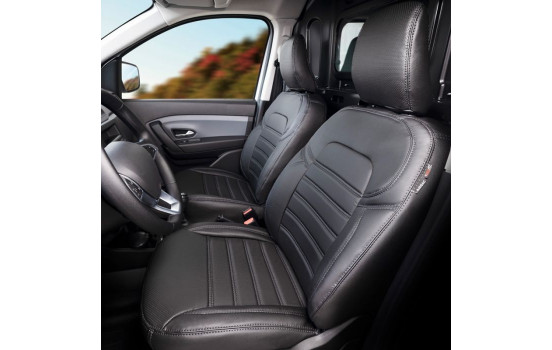 Ensemble de housses de siège en cuir artificiel New York Design 1+1 adapté pour Volkswagen Caddy V Box 2020-, Image 2