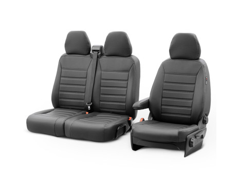 Ensemble de housses de siège en cuir artificiel New York Design 2 + 1 adapté pour Mercedes Vito 2014-