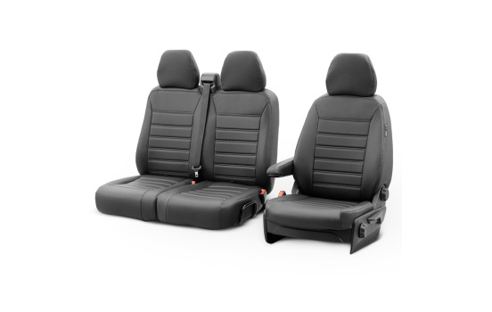 Ensemble de housses de siège en cuir artificiel New York Design 2 + 1 adapté pour Renault Trafic/Opel Vivaro/Nissan Pr