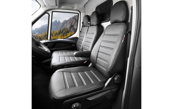Ensemble de housses de siège en cuir artificiel New York Design 2 + 1 adapté pour Renault Trafic/Opel Vivaro/Nissan Pr, Image 2