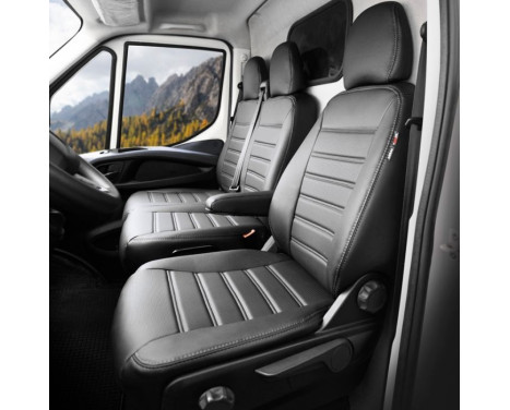 Ensemble de housses de siège en cuir artificiel New York Design 2 + 1 adapté pour Volkswagen Crafter/MAN TGE 2017-, Image 2