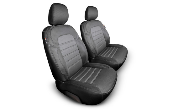 Ensemble de housses de siège en tissu au design original 1 + 1 adapté pour Volkswagen T6 2015-2022