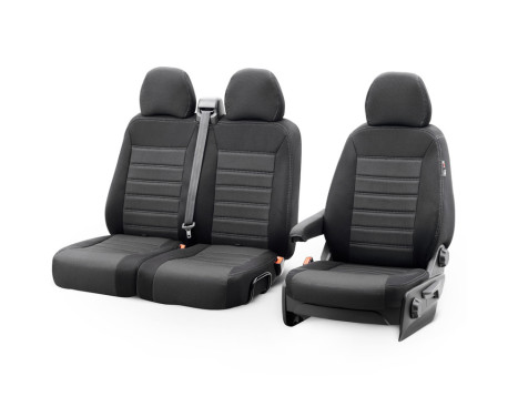 Ensemble de housses de siège en tissu au design original 2+1 adapté pour Fiat Doblo 2015-/Opel Combo 2012-2018