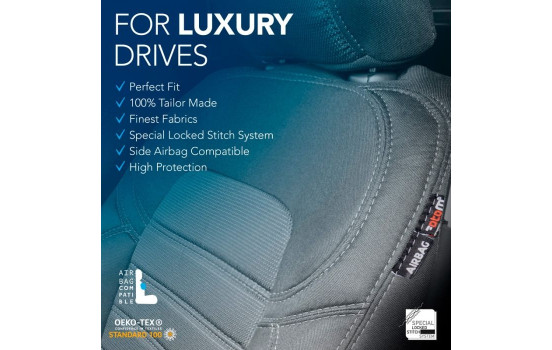 Ensemble de housses de siège en tissu au design original 2+1 adapté pour Ford Transit Connect 2019-, Image 4