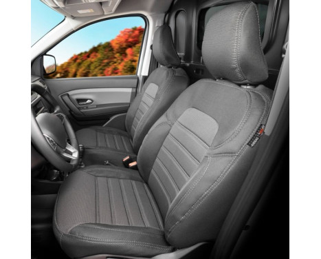 Ensemble de housses de siège en tissu de conception originale 1 + 1 adapté pour Ford Transit Custom 2012-, Image 2