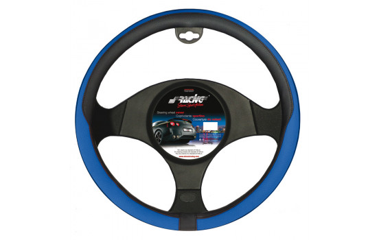 Couvre Volant Simoni Racing Tidy Cuir Artificiel Noir/Bleu