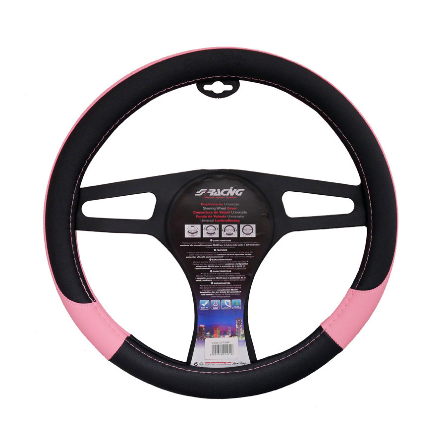 Couvre Volant Simoni Racing Pink Lady Noir/Rose  Winparts.be (Wallonie) -  Enjoliveurs de volant