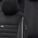 Ensemble de housses de siège universelles en velours/tissu 'Royal' noir + bord blanc - 11 pièces - convient po, Vignette 3