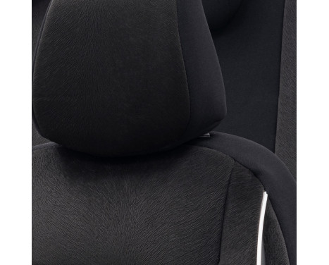 Ensemble de housses de siège universelles en velours/tissu 'Royal' noir + bord blanc - 11 pièces - convient po, Image 5