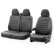 Ensemble de housses de siège en cuir artificiel New York Design 2 + 1 adapté pour Renault Master/Opel Movano/Nissan NV