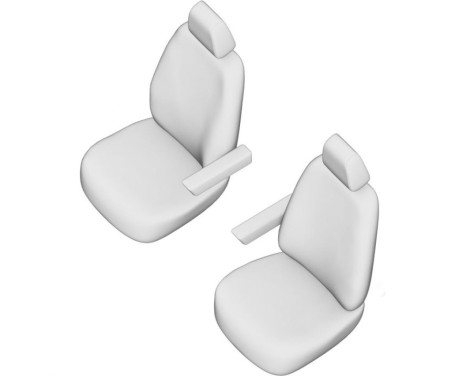 Ensemble de housses de siège en tissu de conception originale 1 + 1 adapté pour Ford Transit 2014-, Image 6