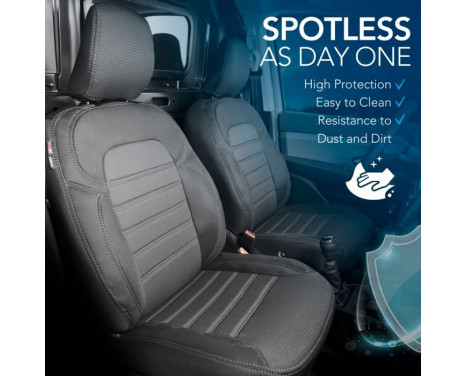 Ensemble de housses de siège en tissu de conception originale 1 + 1 adapté pour Ford Transit 2014-, Image 5