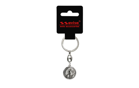Porte-clés en acier inoxydable - 'Saint Christophe' & 'Jean-Paul II' (Couleur argent), Image 3
