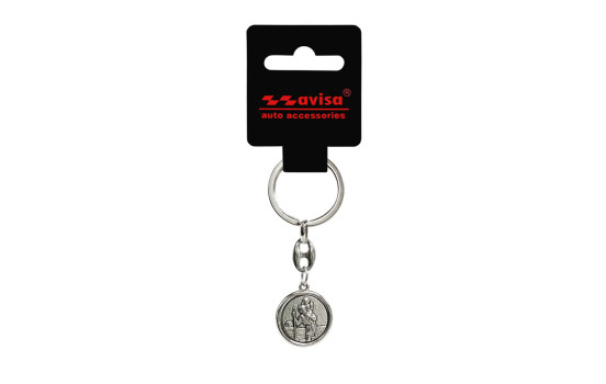 Porte-clés en acier inoxydable - 'Saint Christophe' & 'Jean-Paul II' (Couleur argent), Image 4