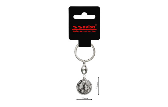 Porte-clés en acier inoxydable - 'Saint Christophe' & 'Jean-Paul II' (Couleur argent), Image 5