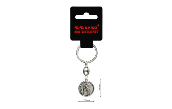 Porte-clés en acier inoxydable - 'Saint Christophe' & 'Jean-Paul II' (Couleur argent), Image 6