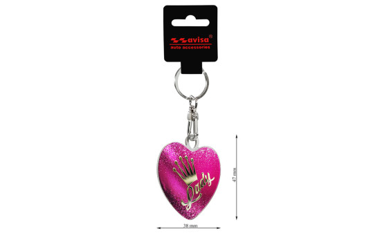 Porte-clés en acier inoxydable - Lady Heart, Image 3
