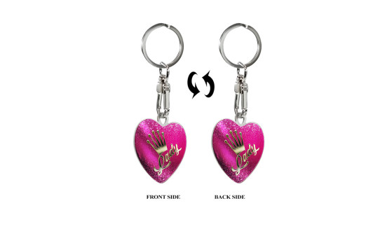 Porte-clés en acier inoxydable - Lady Heart, Image 4