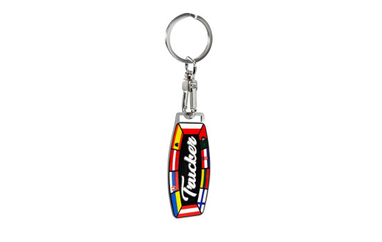 Porte-clés en acier inoxydable - Trucker/Drapeaux