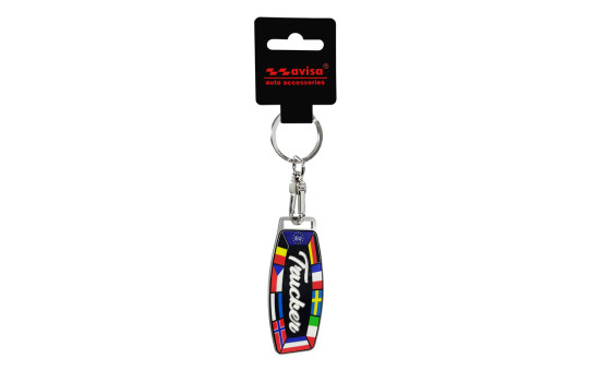 Porte-clés en acier inoxydable - Trucker/Drapeaux, Image 3