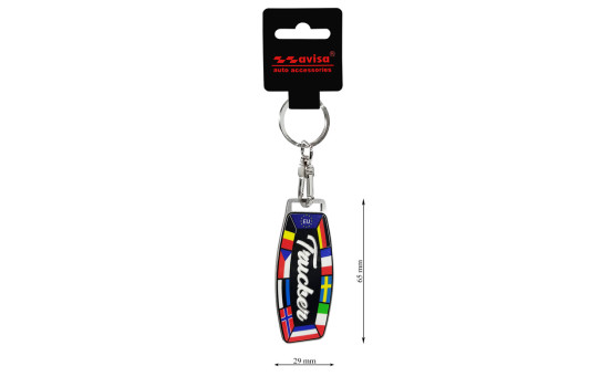 Porte-clés en acier inoxydable - Trucker/Drapeaux, Image 4
