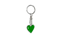 Porte-clés inox - 'Coeur' Vert