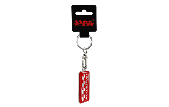 Porte-clés inox - 'Motorsport' Rouge, Image 2