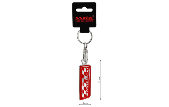 Porte-clés inox - 'Motorsport' Rouge, Image 3