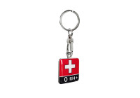 Porte-clés en acier inoxydable - 'Blood Type' 0 RH+