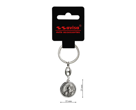 Porte-clés en acier inoxydable - 'Saint Christophe' & 'Jean-Paul II' (Couleur argent), Image 5