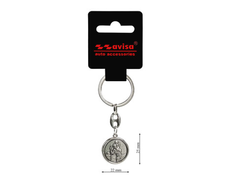 Porte-clés en acier inoxydable - 'Saint Christophe' & 'Jean-Paul II' (Couleur argent), Image 6