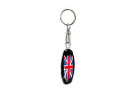 Porte-clés en acier inoxydable - Emblème/Drapeau UK+PL