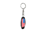 Porte-clés en acier inoxydable - Emblème/Drapeau USA+PL