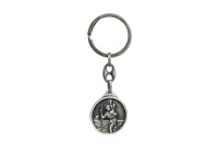 Porte-clés en acier inoxydable – « Saint-Christophe » et « Madone de CzÄ™stochowa » (couleur argent)