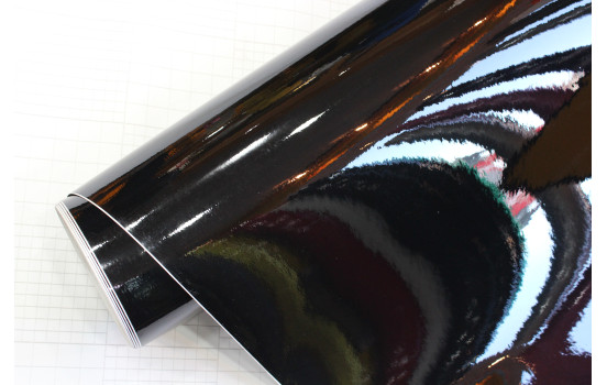 Feuille d'emballage de voiture 152x200cm noir brillant, auto-adhésif