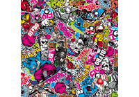 Stickerbomb Foil - Graffiti design 1 - Rouleau de 60x200cm - auto-adhésif