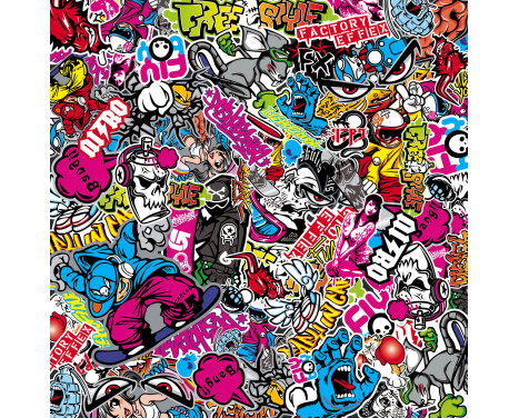 Stickerbomb Foil - Graffiti design 1 - Rouleau de 60x200cm - auto-adhésif