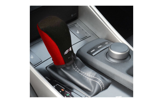 Couvre Pommeau de Vitesse Simoni Racing - Noir/Rouge + Logo SR, Image 2