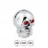 Pommeau de levier de vitesse Simoni Racing Skull - Chrome + Yeux rouges, Vignette 2