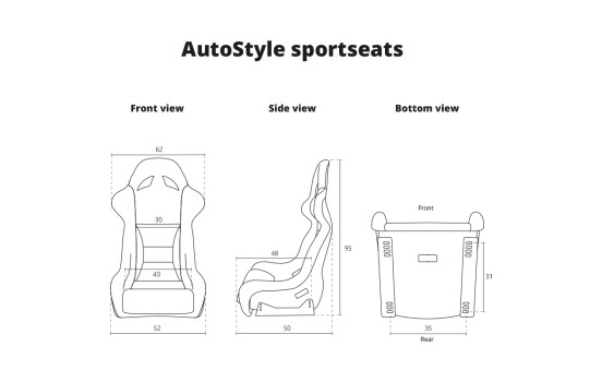 Siège sport 'BS7' - Noir - Dossier fixe en polyester, Image 10