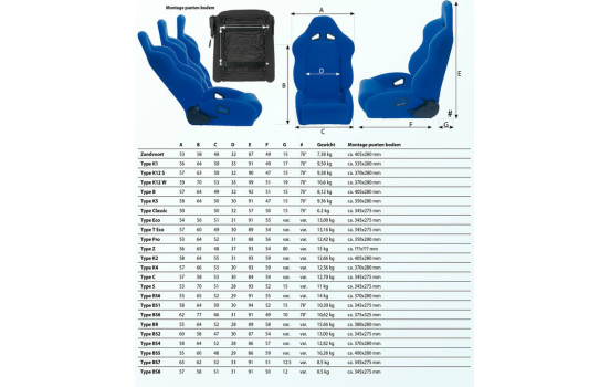 Siège sport 'BS8' - Noir - Dossier polyester fixe, Image 2