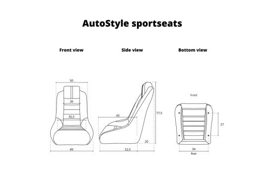 Siège sport 'Classic RS' - Noir/Gris - Dossier fixe + Appui-tête intégré - luge incluse, Image 10