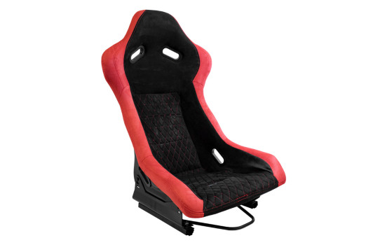 Siège sport 'LV' - Noir/Rouge - Dossier fixe en polyester - avec glissières