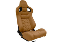 Chaise de sport 'GK' - Cuir artificiel beige - Dossier réglable des deux côtés - toboggans inclus