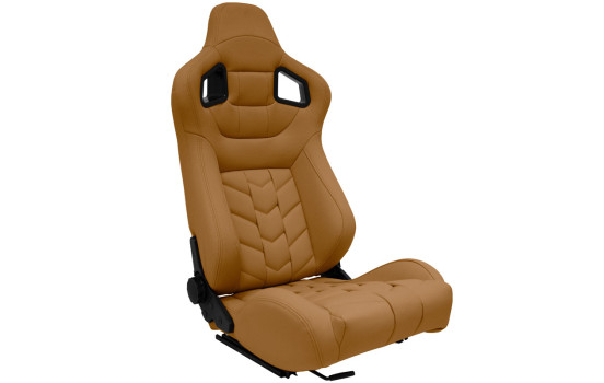 Chaise de sport 'GK' - Cuir artificiel beige - Dossier réglable des deux côtés - toboggans inclus