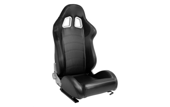 Siège sport 'DS' - Similicuir aspect carbone - Dossier réglable des deux côtés