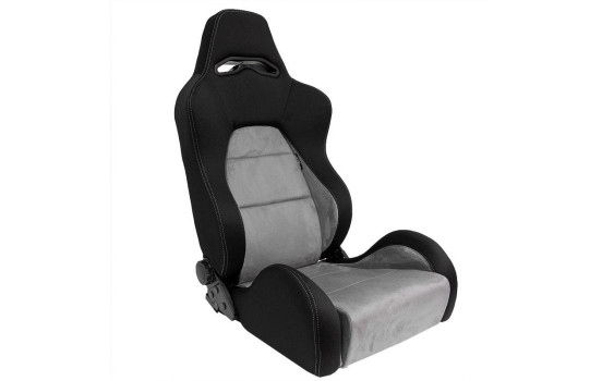 Siège sport 'Eco Soft' - Noir/Gris - Dossier réglable des deux côtés - avec glissières